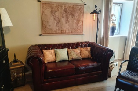 lot de 4, housses de coussins voyage, déco explorateur, style vintage, couleur vieilli et bleu, carte du monde