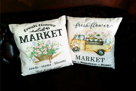 housses de coussins marché, florales, été, jardins, printemps
