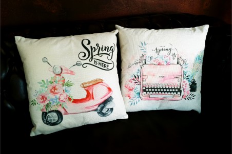 housses de coussins printemps, florales, été, jardins, printemps