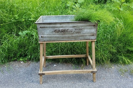 Jardinière Garden en métal & bois support pot de fleurs  porte plante jardin shabby chic déco vintage style indus