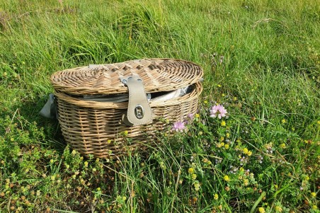 Panier de pique nique avec nappe complet pour 2 personnes décoration jardin idée cadeau été