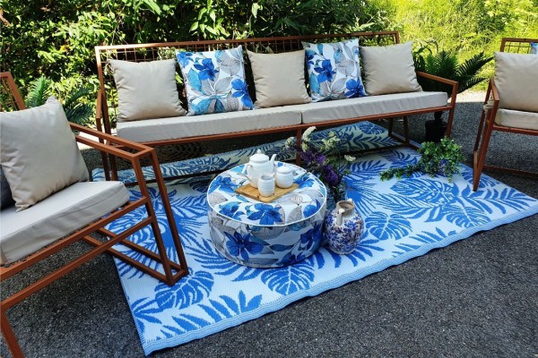 Tapis de jardin exotique nature feuilles pour l'extérieur imperméables décoration tropicale