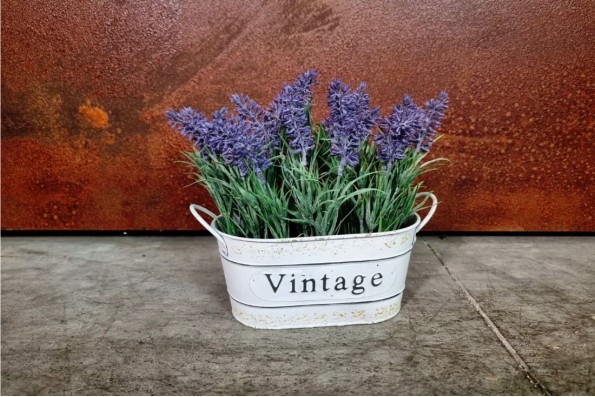 pot de fleurs style jardinière vieilli lavandes pot vintage floral couleur lilas