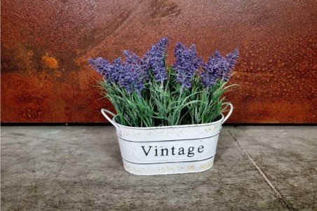pot de fleurs style jardinière vieilli lavandes pot vintage floral couleur lilas