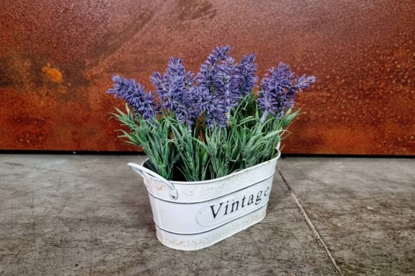 pot de fleurs style jardinière vieilli lavandes pot vintage floral couleur lilas 2