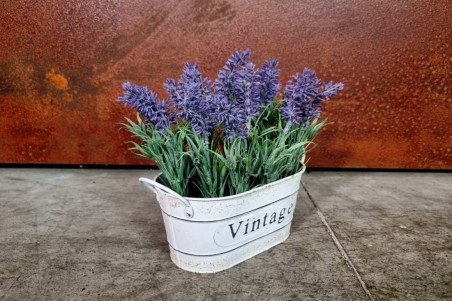 pot de fleurs style jardinière vieilli lavandes pot vintage floral couleur lilas