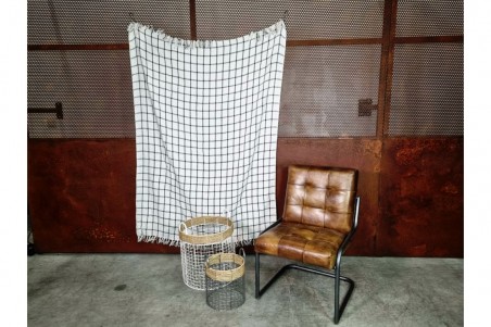 plaid carreaux noir et blanc, cocoon, sieste, cosy