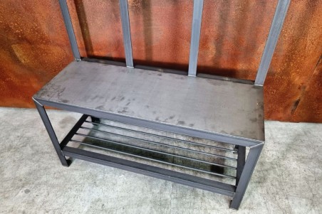 meuble d'entrée en acier, vestiaire, bar, restaurant, salle de sport, metal, style industriel, porte manteau, range chaussures