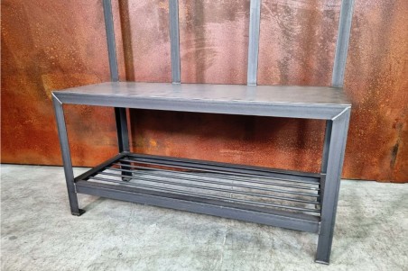 meuble d'entrée en acier, vestiaire, bar, restaurant, salle de sport, metal, style industriel, porte manteau, range chaussures