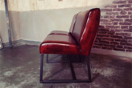 Banquette maxi confort en cuir et métal déco vintage style indus design loft ou contemporain
