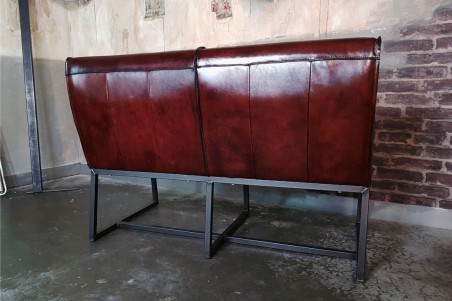 Banquette maxi confort en cuir et métal déco vintage style indus design loft ou contemporain
