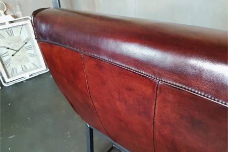 Banquette maxi confort en cuir et métal déco vintage style indus design loft ou contemporain