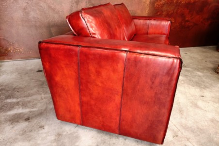 Canapé cuir cognac sombre design loft style industriel déco indus confort moelleux