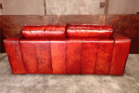 Canapé cuir cognac sombre design loft style industriel déco indus confort moelleux