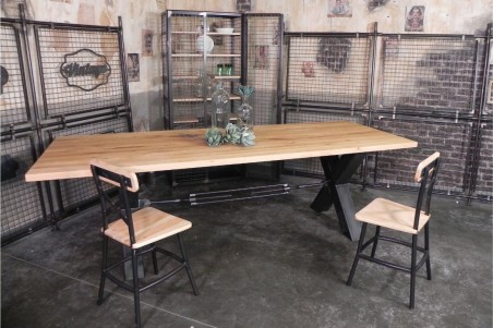 Plateau bois de chêne 120x100 cm pour table style industriel sur mesure