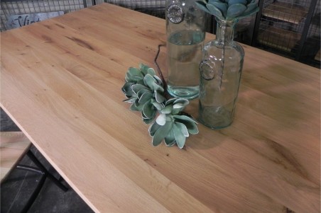 Plateau bois de chêne 120x100 cm pour table style industriel sur mesure