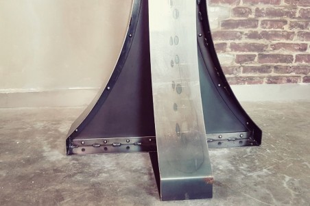 Table haute métal et bois style industriel déco vintage design loft