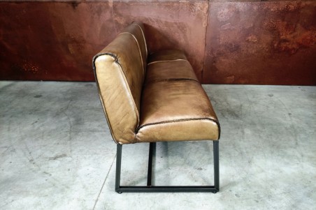 Moïta - Banquette contemporaine en cuir et métal - triple confort -