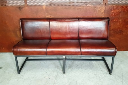 Moïta - Banquette contemporaine en cuir et métal - triple confort -