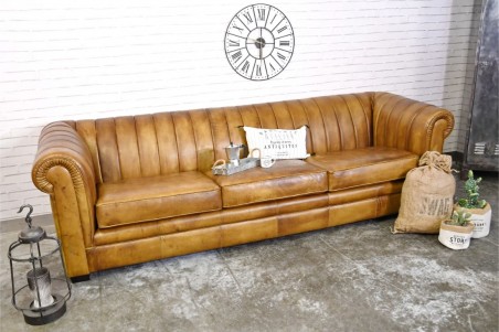 Canapé cuir  vintage design loft style industriel déco indus