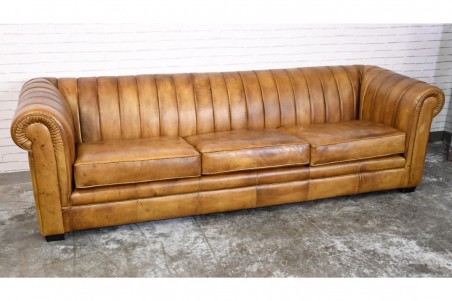 Canapé cuir  vintage design loft style industriel déco indus