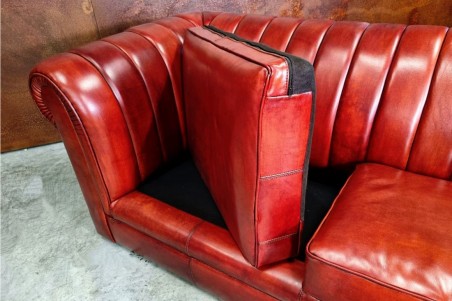 Canapé cuir  vintage design loft style industriel déco indus