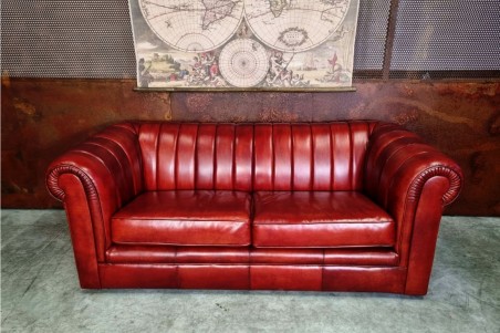 Canapé cuir  vintage design loft style industriel déco indus