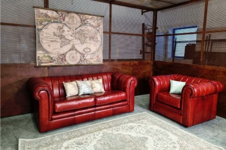 Canapé cuir  vintage design loft style industriel déco indus