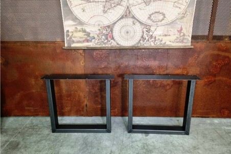 Pied de table carré en U en métal déco style industriel fabrication artisanale