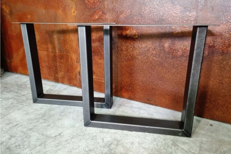 Pied de table carré en U en métal déco style industriel fabrication artisanale