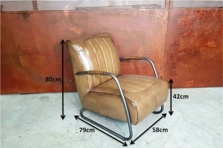 Asco - Fauteuil vintage en cuir