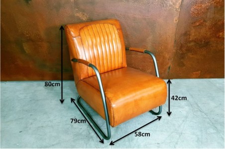 Thory - Fauteuil Vintage en cuir
