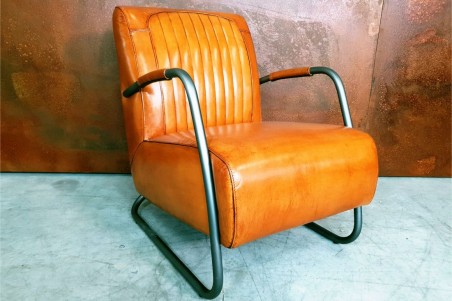 Thory - Fauteuil Vintage en cuir