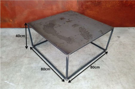 Table basse minimaliste carrée métal - Viskère