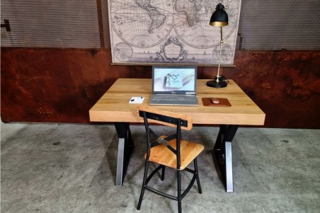 Pieds de table métal en triangles style industriel, culture vintage, décoration loft, design contemporain