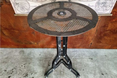 Table haute métal, style industriel, déco vintage, design steampunk, original