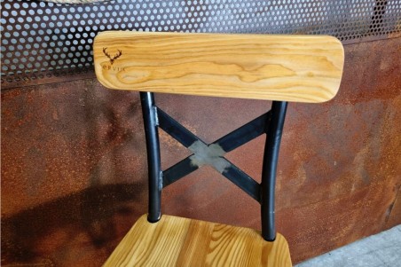 Chaise de bar métal et bois, esprit bistrot, café, style industriel, déco vintage, design steampunk, original