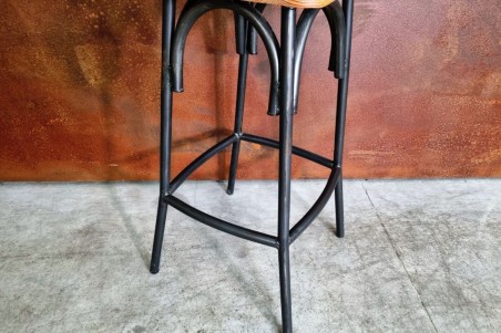 Chaise de bar métal et bois, esprit bistrot, café, style industriel, déco vintage, design steampunk, original