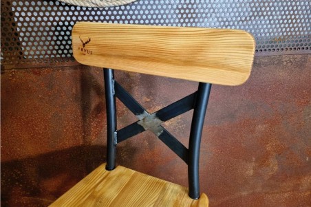 Chaise de bar métal et bois, esprit bistrot, café, style industriel, déco vintage, design steampunk, original