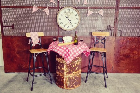 Chaise de bar métal et bois, esprit bistrot, café, style industriel, déco vintage, design steampunk, original