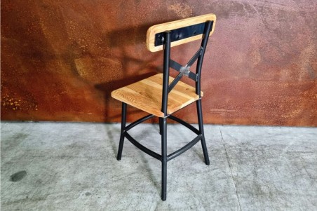 Chaise métal bois bistrot café bar restaurant déco style indus design vintage
