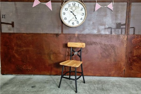 Chaise métal bois bistrot café bar restaurant déco style indus design vintage
