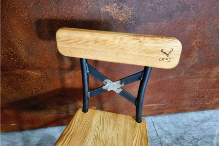 Chaise métal bois bistrot café bar restaurant déco style indus design vintage