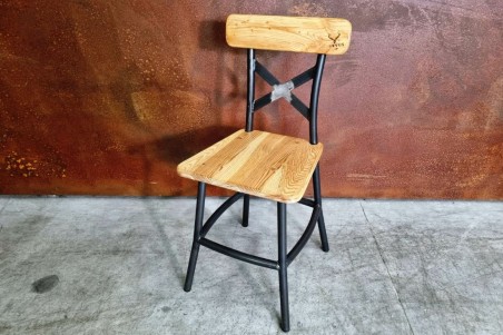 Chaise métal bois bistrot café bar restaurant déco style indus design vintage