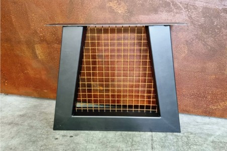 pieds métal et grillage rouillé piétement acier style industriel déco indus loft