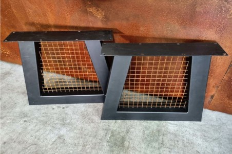 pieds métal et grillage rouillé piétement acier style industriel déco indus loft