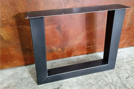 Pied de table carré en métal déco style industriel fabrication artisanale