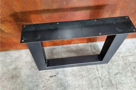 Pied de table carré en métal déco style industriel fabrication artisanale