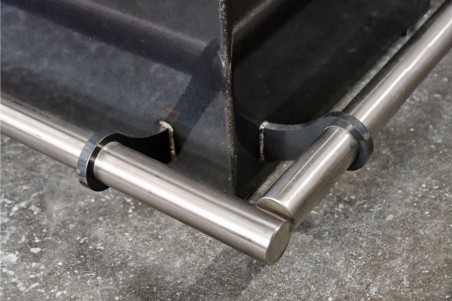 Bar métal vintage design acier vernis plateau verre déco indus loft