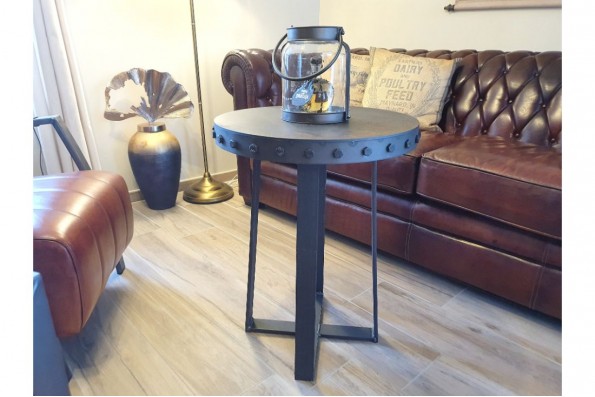 Table basse métal bout de canapé indus déco vintage style atelier design loft